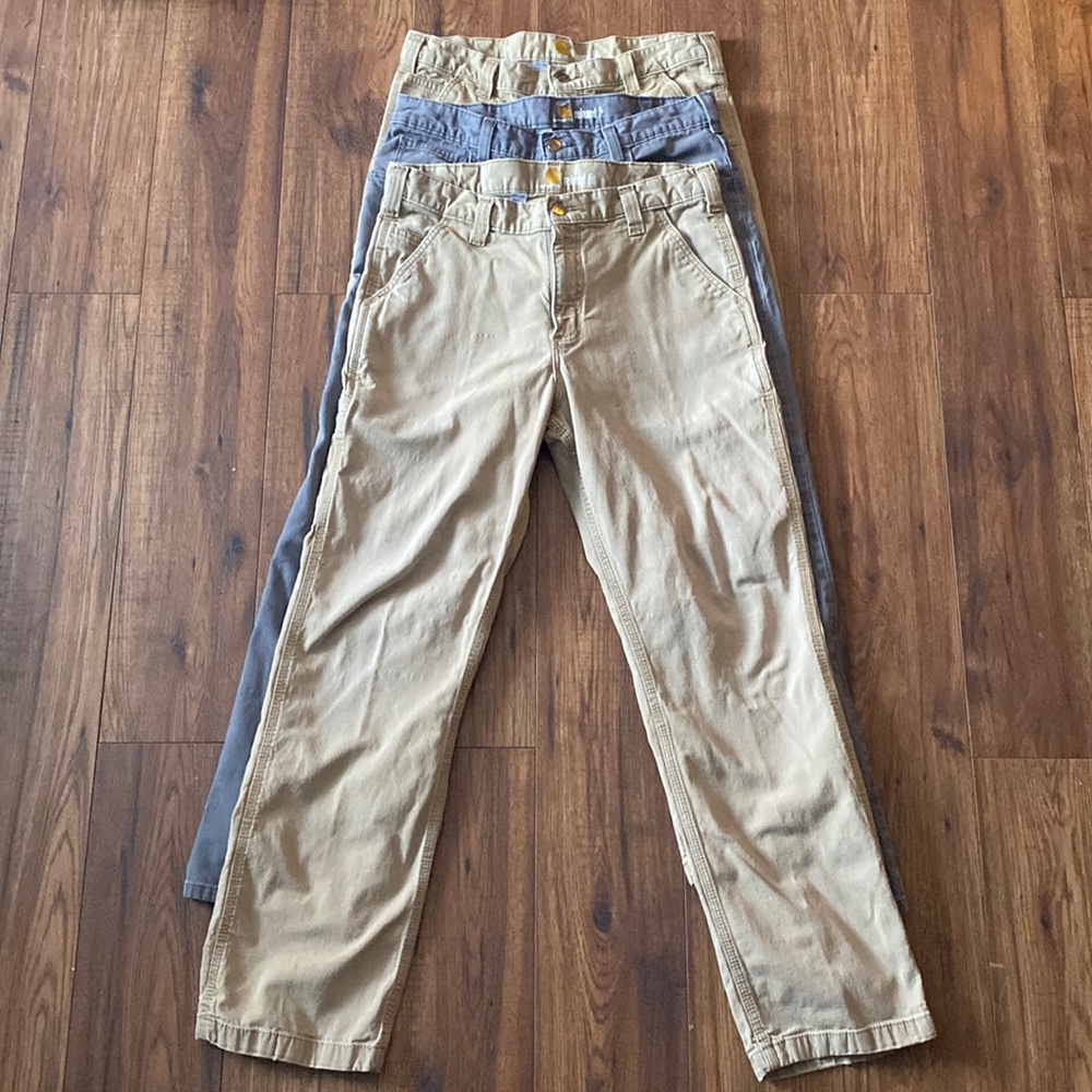 3 Pairs of Carhartt Relaxed Fit 33x32 Pants.